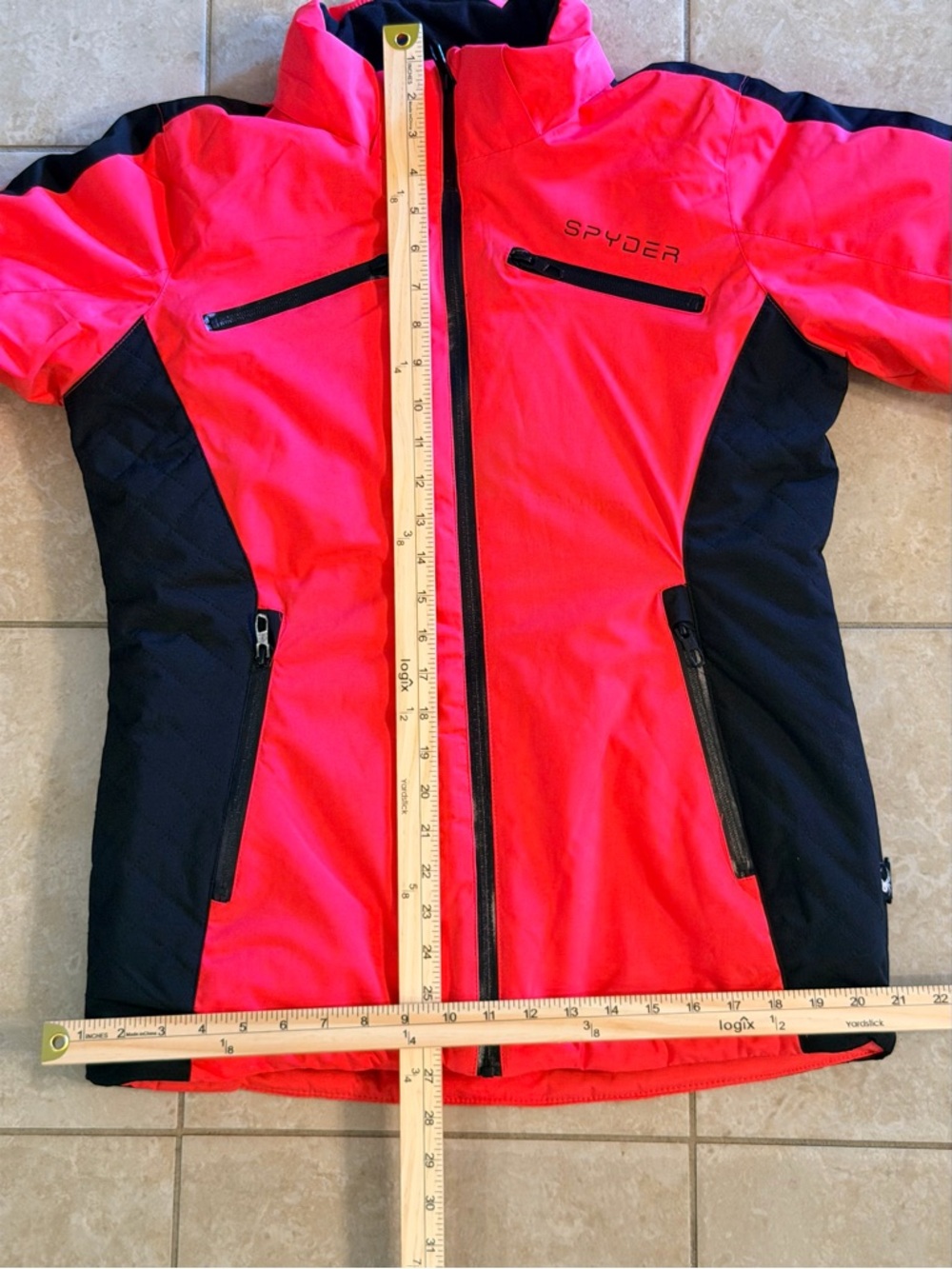 Spyder Red and Black Insulated Ski Jacket with Spider Logo - Picture 15 of 16